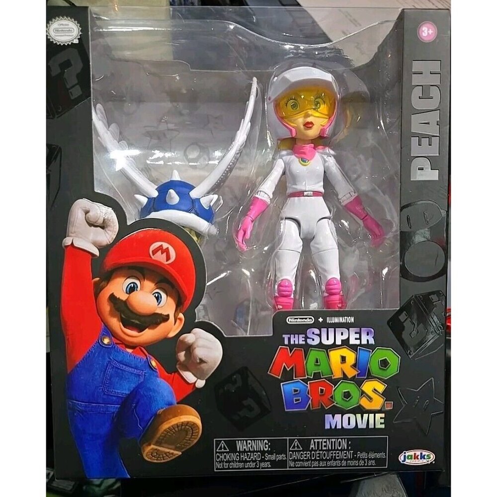 Super Mario Bros Action Figure Series 2 Peach in Motorcycle Outfit w/Blue Shell